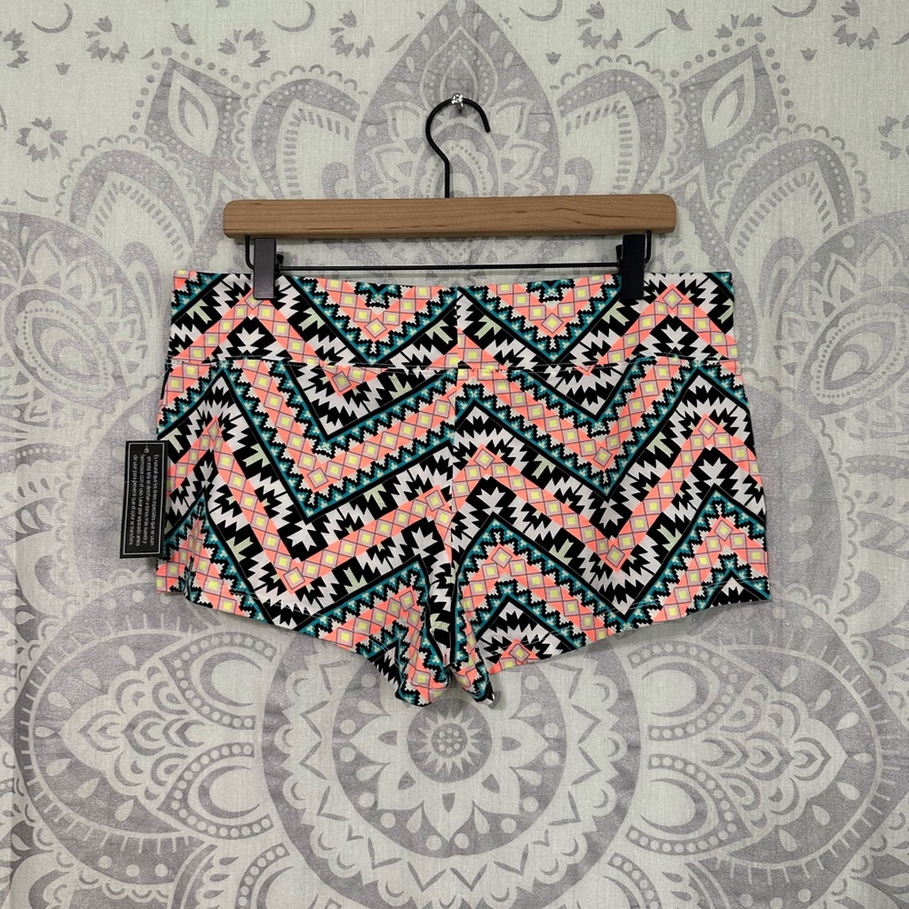 Nwt No Boundaries Walmart Shorty Crop Cheer Short Booty Shorts Teal Black Boho L - Picture 2 of 9